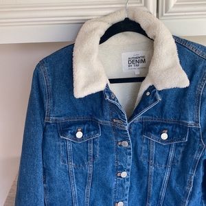 Super Cool Zara Denim with Sherpa Lining and Collar